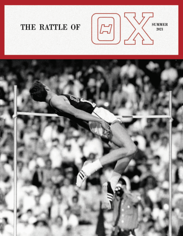 High jumper clearing the bar in competition.