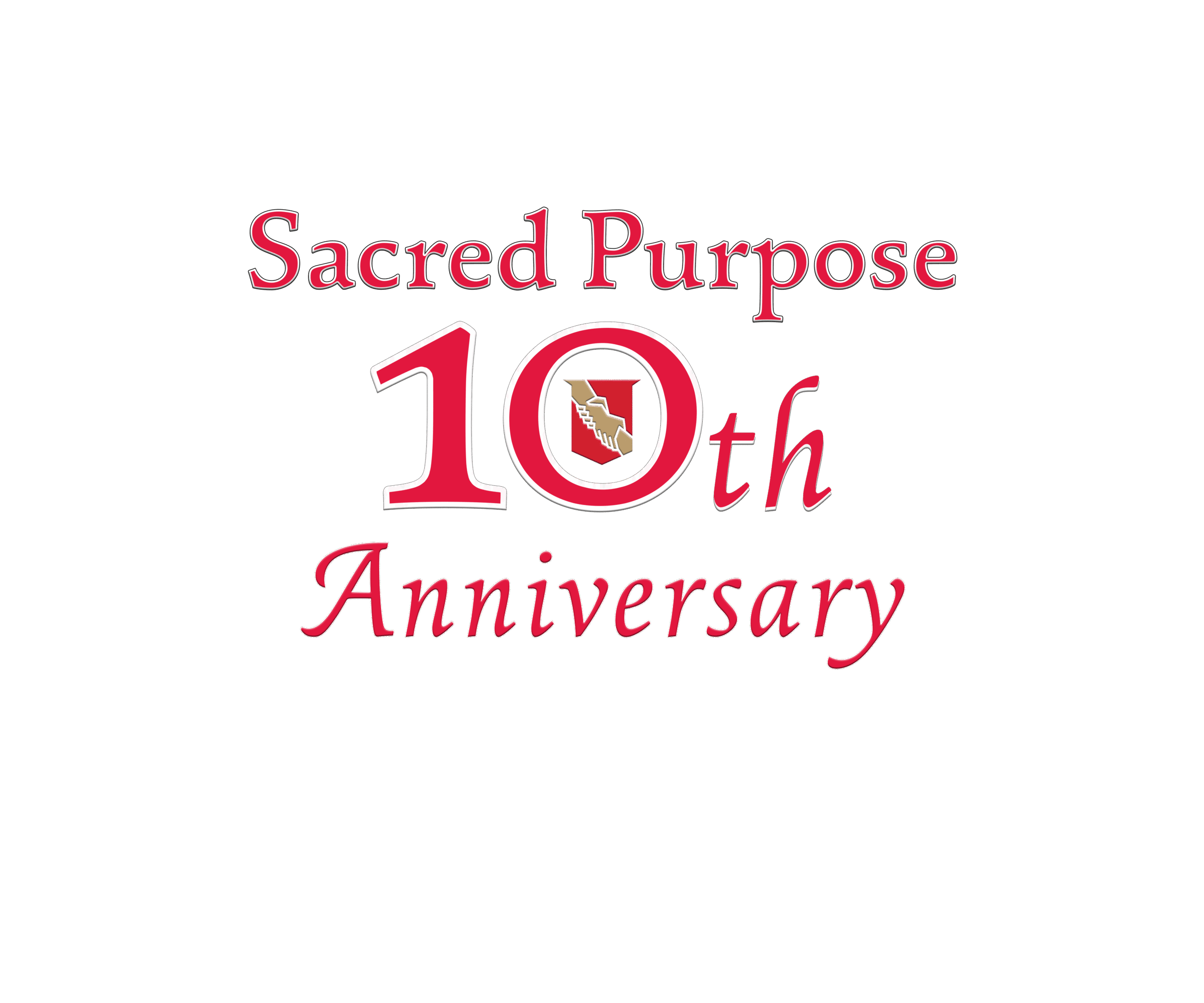 Sacred Purpose 10th Anniversary celebration logo design.
