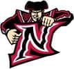 Northeastern University mascot logo with bold colors.