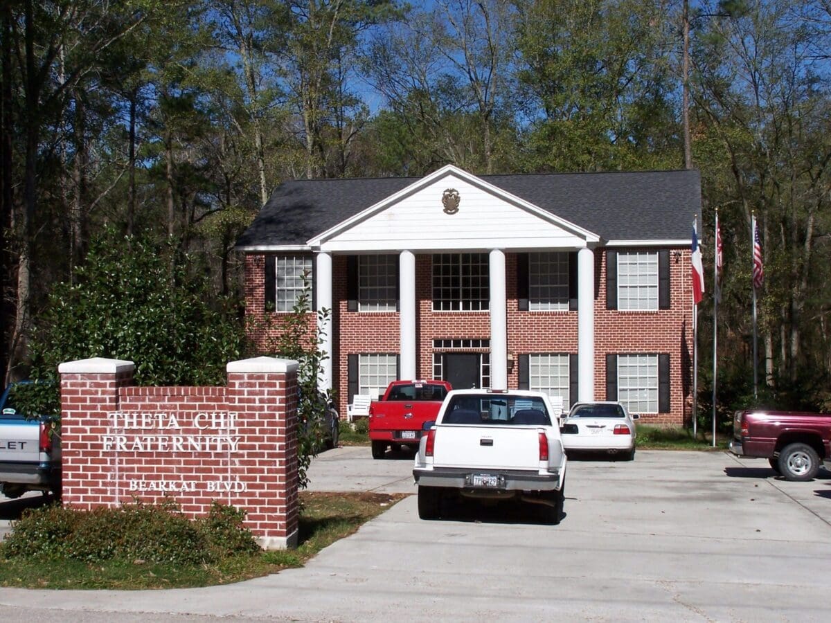 Theta Chi Fraternity house on Bearkat Boulevard.