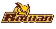 Rowan University owl logo in brown and gold.