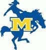 M logo featuring a cowboy on a horse.