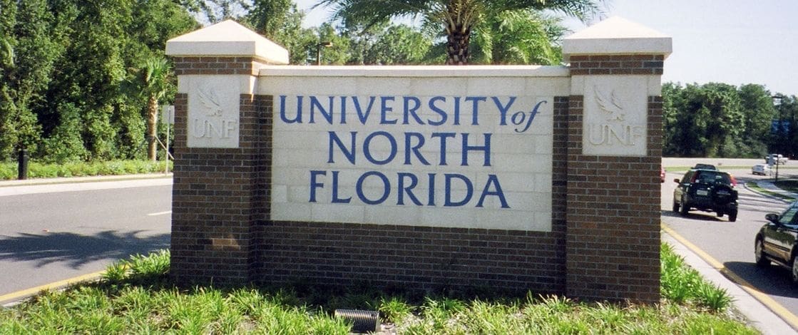 University of North Florida entrance sign in Florida.