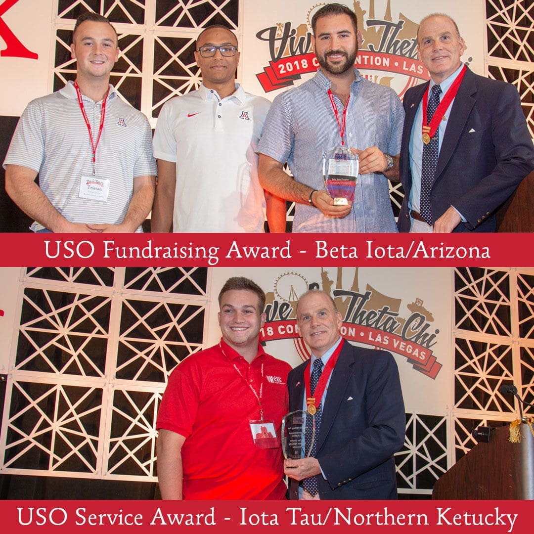 USO award presentation at Theta Chi convention event.