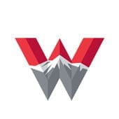 Stylized mountain logo with letter W design.
