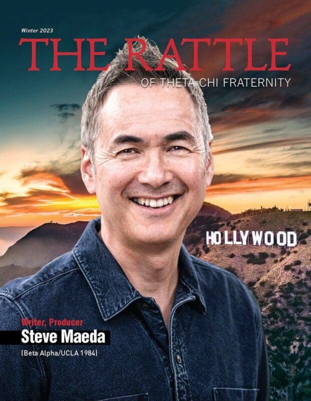 Steve Maeda on the cover of Theta Chi magazine.