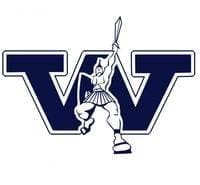 Warrior mascot logo with letter "W" design.