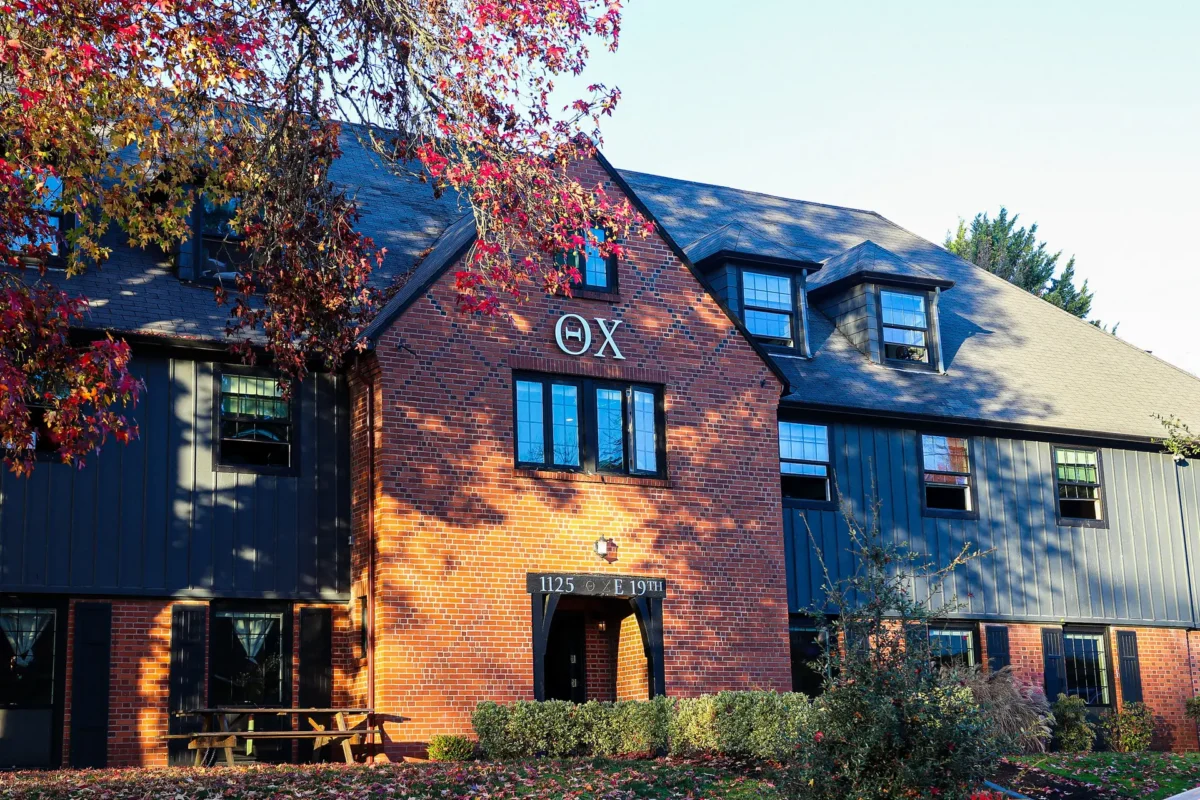 exterior photo of a Theta Chi Fraternity house