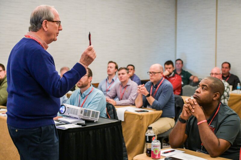 Al Calarco at the 2023 Chapter Advisers Institute facilitating a group of alumni