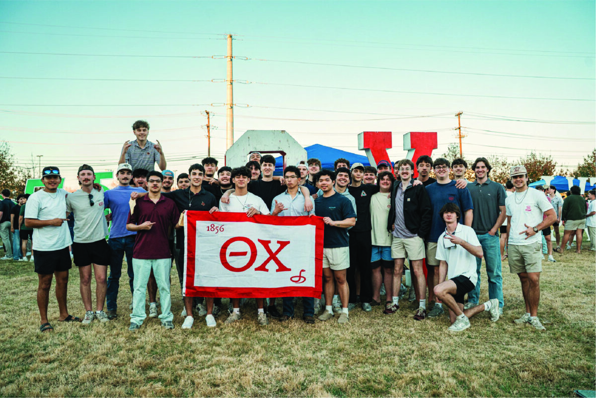 Brothers on Bid Day rallied around the Flag