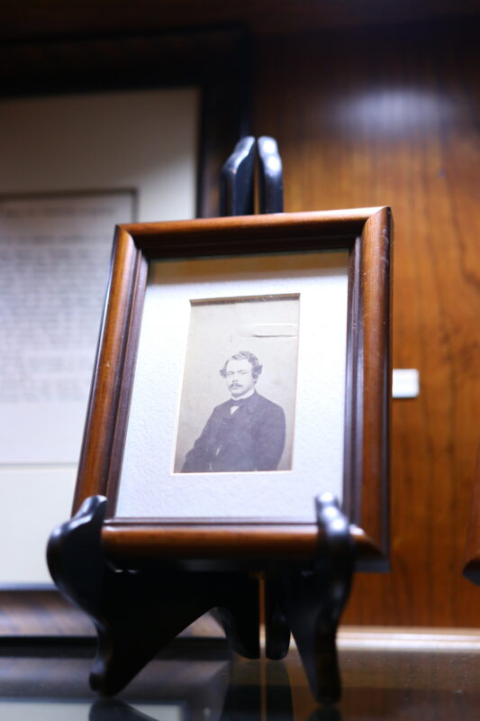 Framed photo of Freeman in the Museum